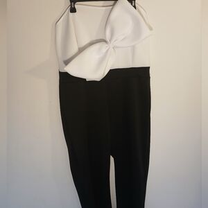 Ashley Stewart Elegant Black and White Jumpsuit